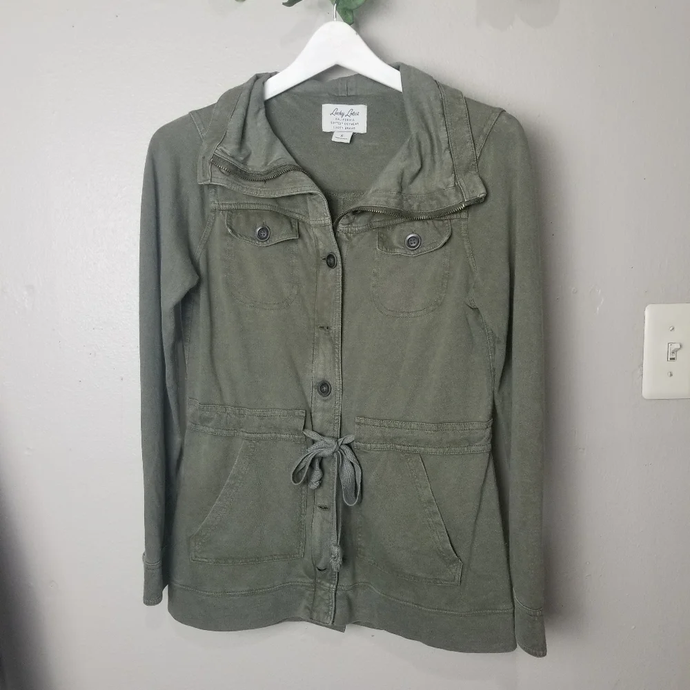Lucky Brand  knitted cargo style jacket si…